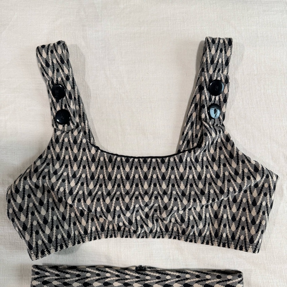 Seea Georgia Bikini Set Top Medium & High Waisted Bottoms Small in Aries Print - Picture 6 of 16